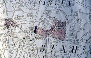 Modern Bexhill showing the position of the Barracks